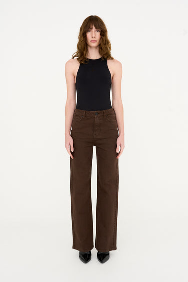Tomorrow TRW-Brown jeans wash Antique dye Jeans & Pants Espresso Brown