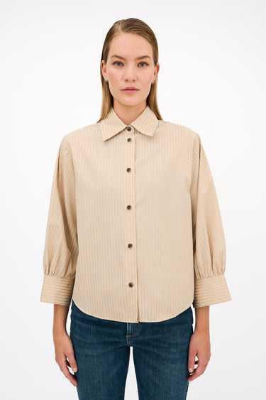 Tomorrow TRW-Key Hepburn Shirt Wash Marseille Khaki Shirts & Blouses 64 Khaki