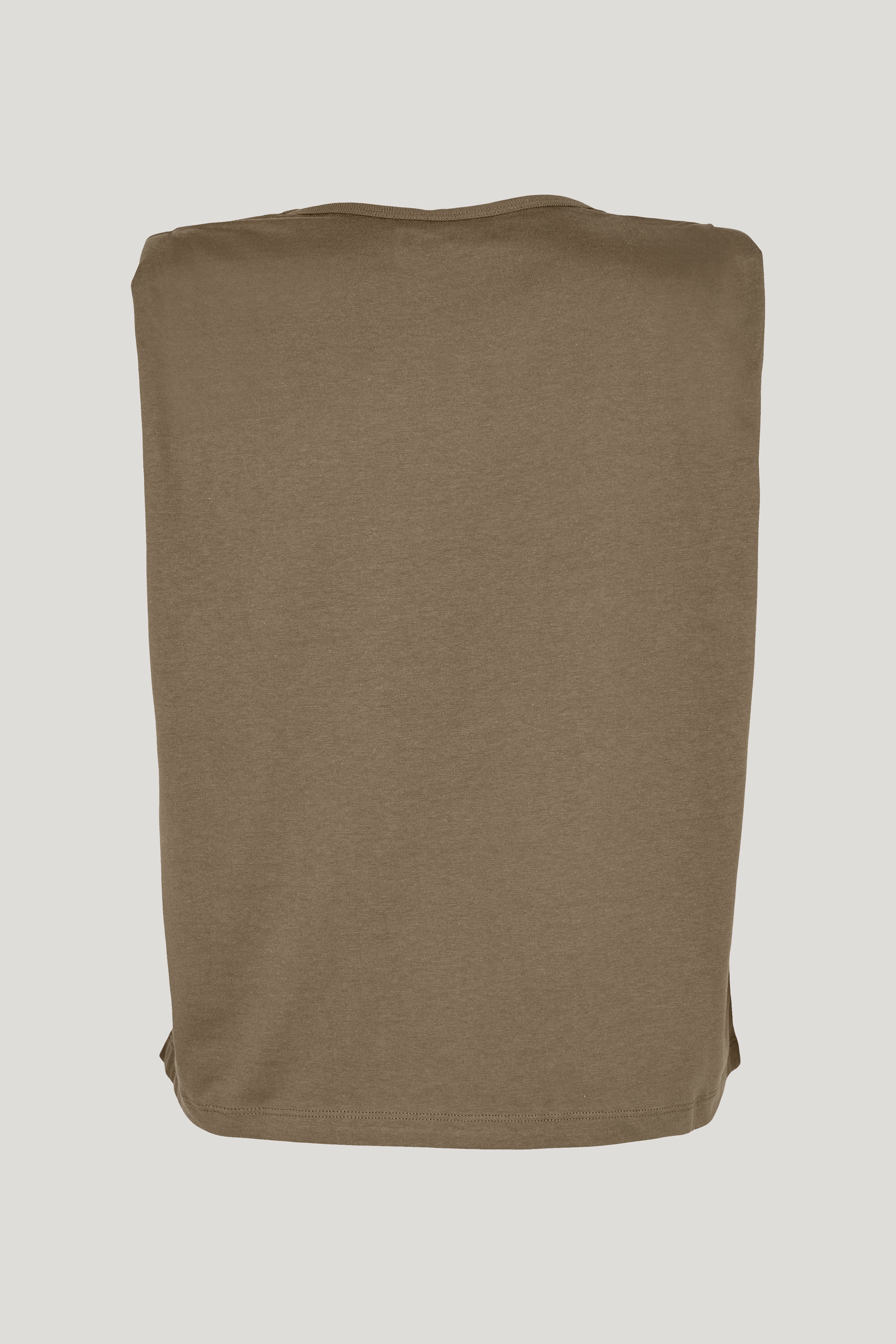 Tomorrow TD Casual Shoulder Pad Tank Tops & T-shirts Woodchip Brown