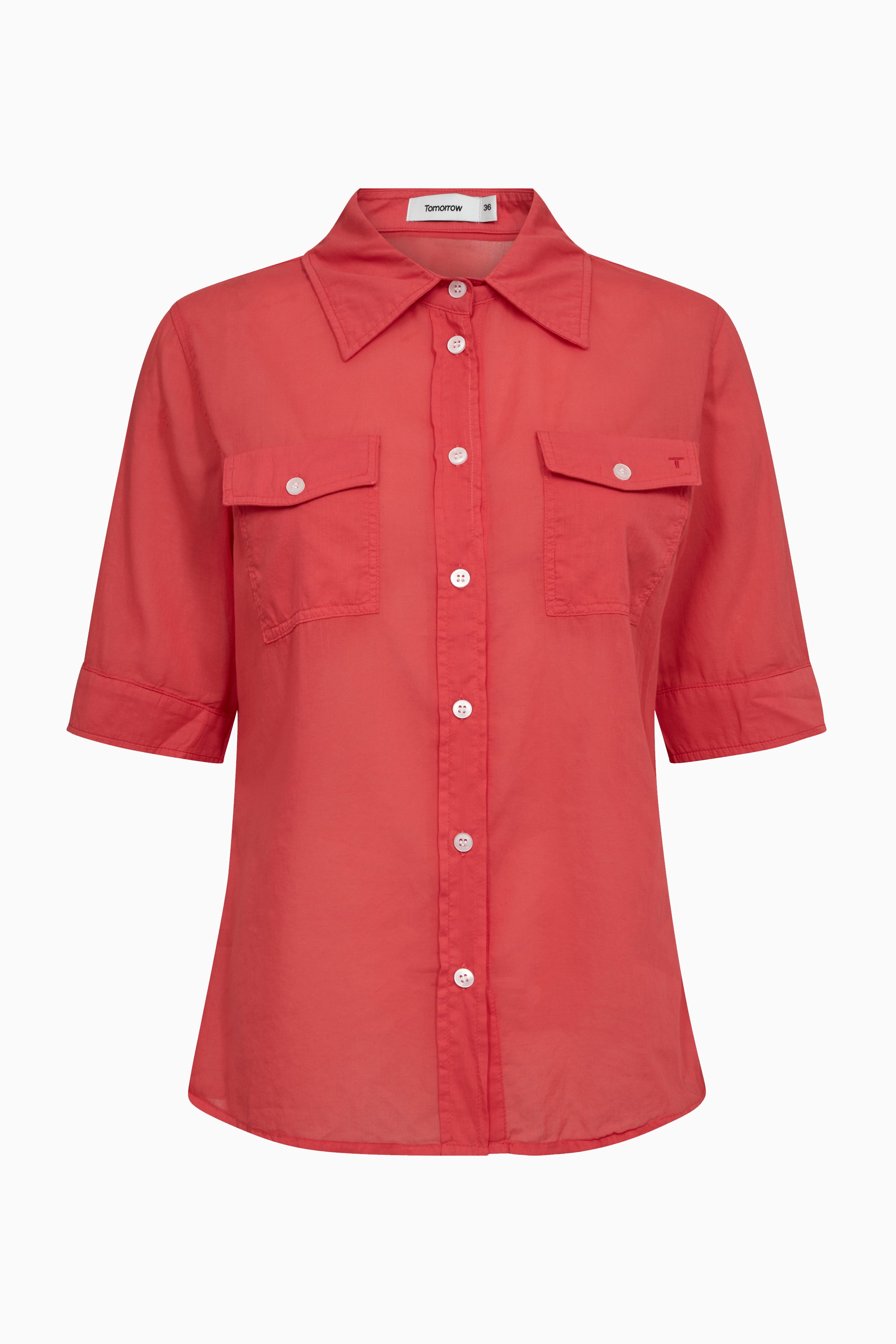 Tomorrow TMRW Charlotta Transparent Shirt - Color Shirts & Blouses 317 Vivienne Red