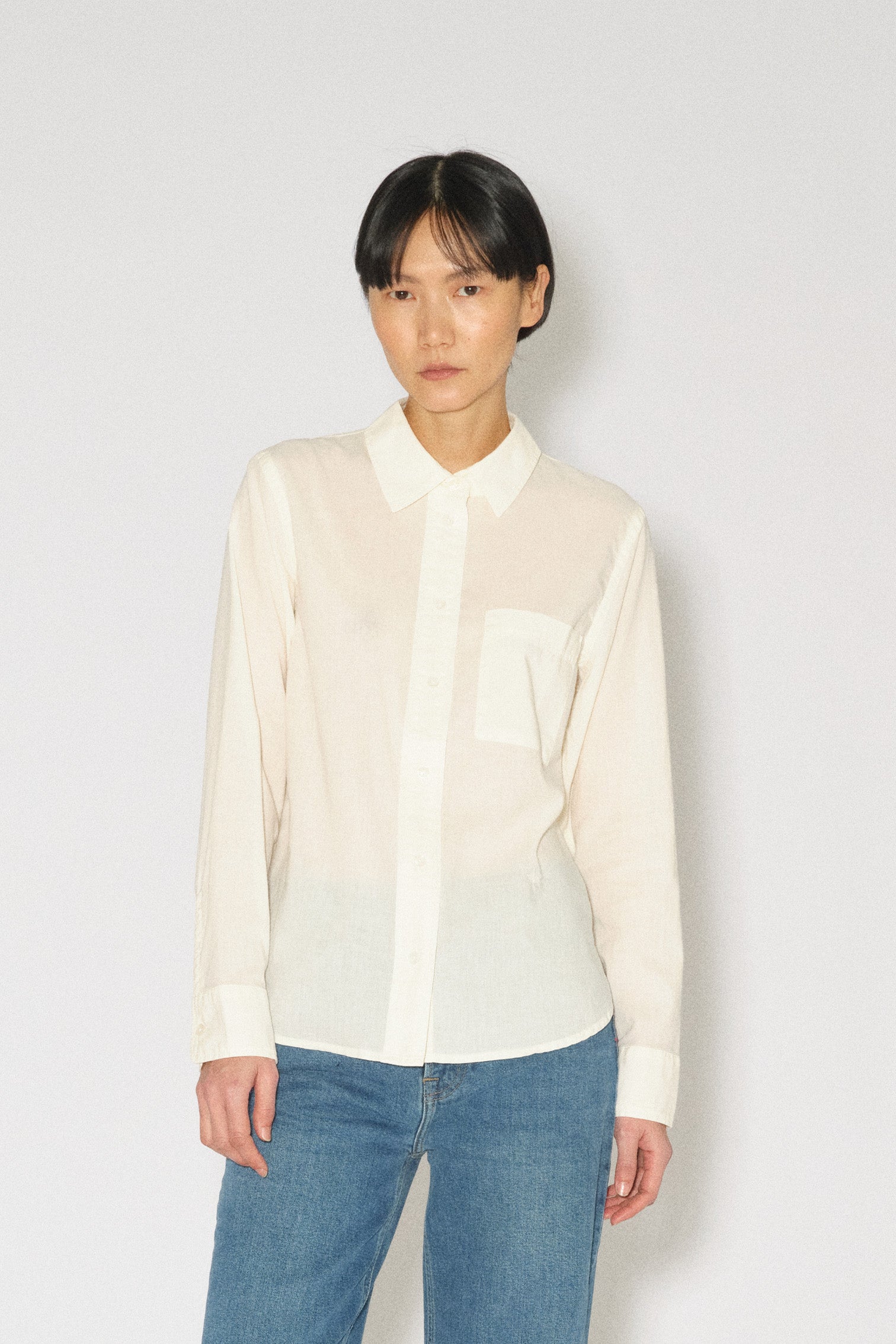 Tomorrow TMRW Sienna Soft Essential Shirt - Color Shirts & Blouses 03 Ecru