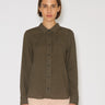 Tomorrow TMRW Sienna Soft Essential Shirt - Color Shirts & Blouses 616 Deep Army Green