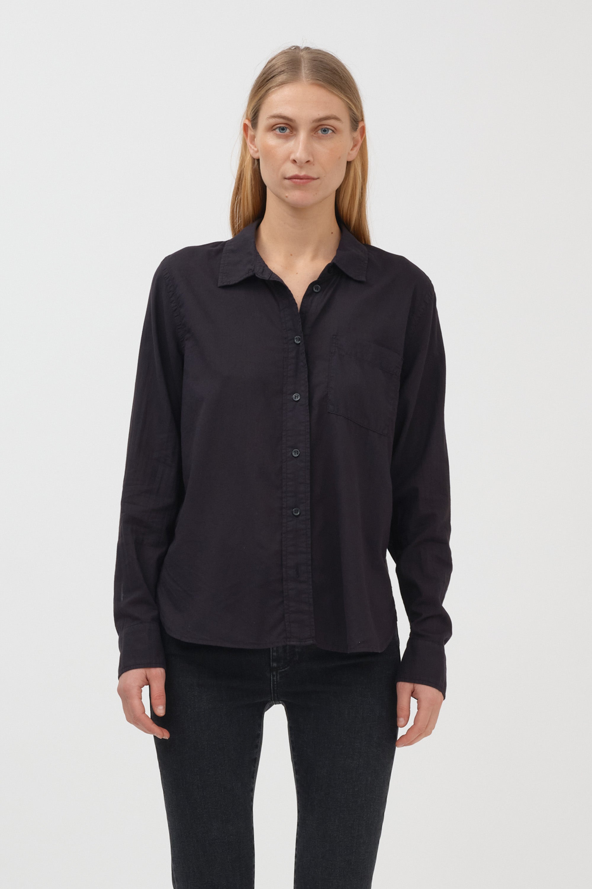 Tomorrow TMRW Sienna Soft Essential Shirt - Color Shirts & Blouses 9 Black