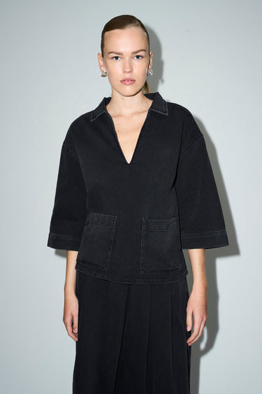 Tomorrow TRW-Christy 3/4 Shirt Wash Milano Black Shirts & Blouses 9 Black