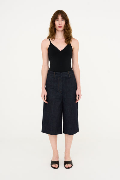 TRW-Ellen Bermuda Shorts Wash Indigo Rinse – Tomorrow Denim