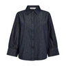 Tomorrow TRW-Key Hepburn 3/4 Shirt Wash Rinse Boston Shirts & Blouses 510 Rinse Denim