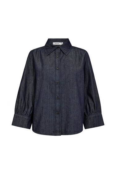 Tomorrow TRW-Key Hepburn 3/4 Shirt Wash Rinse Boston Shirts & Blouses 510 Rinse Denim