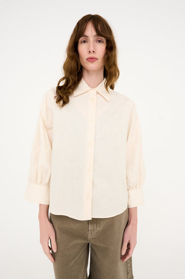 Tomorrow TRW-Key Hepburn Shirt Wash Exclusive Texture Ecru Shirts & Blouses 03 Ecru