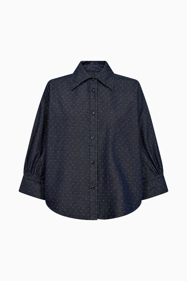 Tomorrow TRW-Sea Hepburn Shirt Wash London Jaquard Rinse Shirts & Blouses 51 Denim Blue