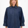 Tomorrow TRW-Sea Hepburn Shirt Wash London Jaquard Rinse Shirts & Blouses 51 Denim Blue