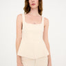 Tomorrow TRW-Shailene Peplum Top Wash Soft Natural Ecru Shirts & Blouses 03 Ecru