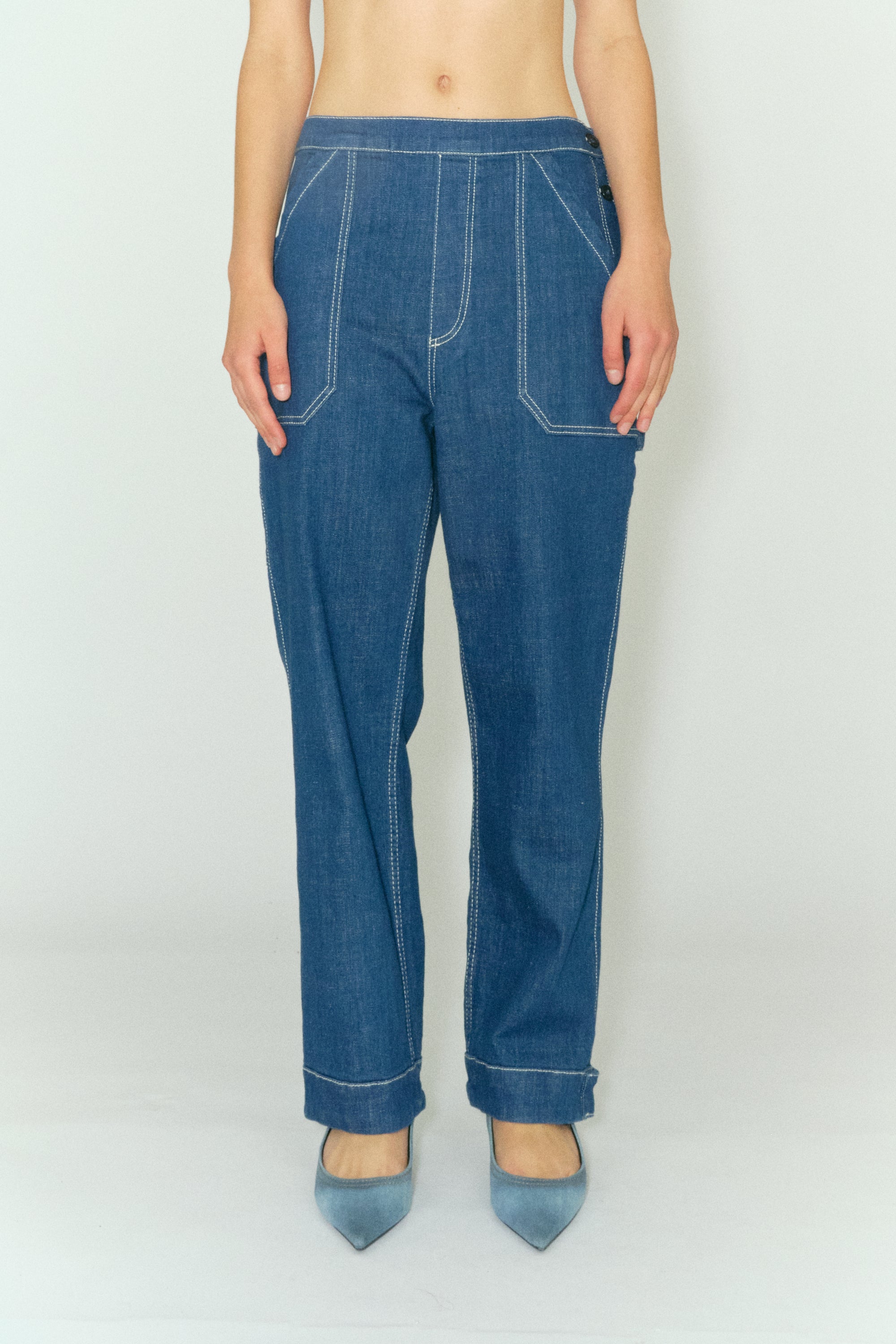 Tomorrow TMRW Stella Worker Jeans - Vintage Crude Mid Blue Jeans & Pants 51 Denim Blue