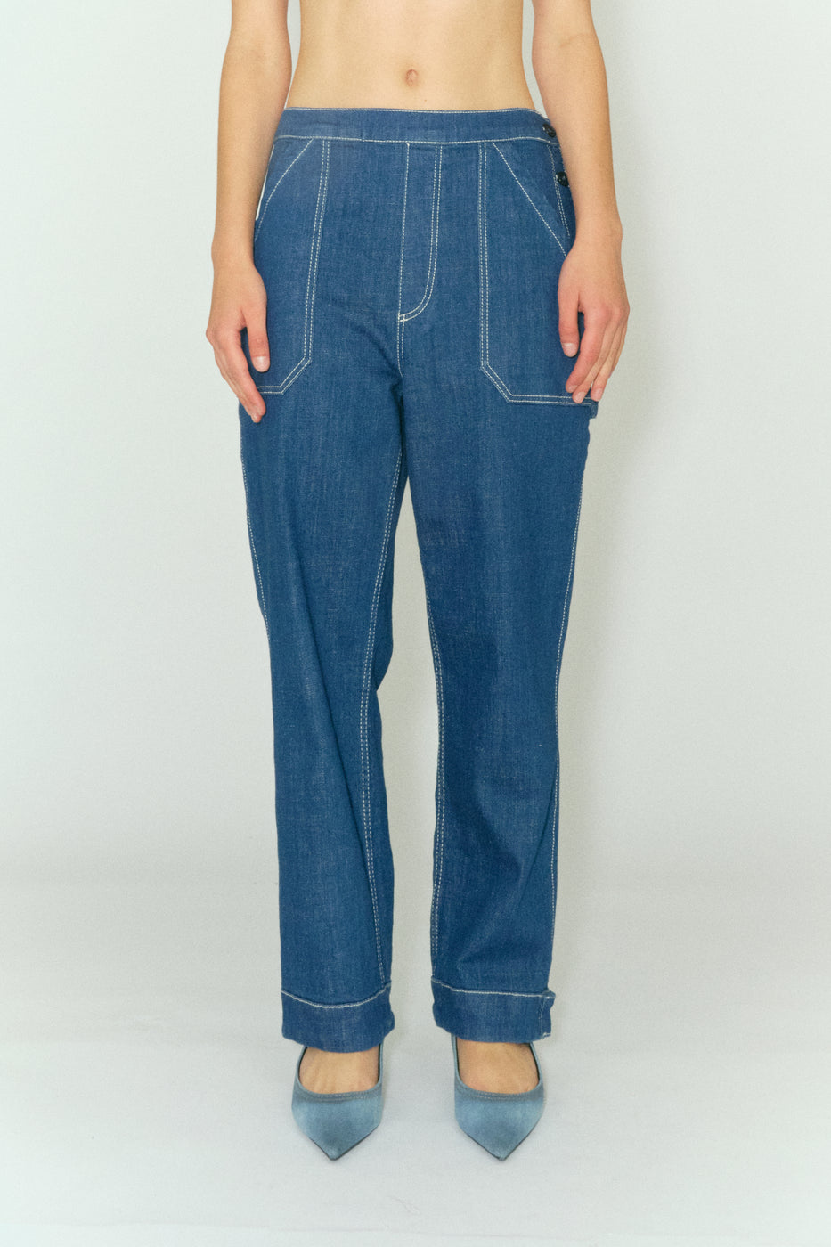 Tomorrow TRW-Stella Worker Jeans Wash Vintage Crude Mid Blue Jeans & Pants 51 Denim Blue