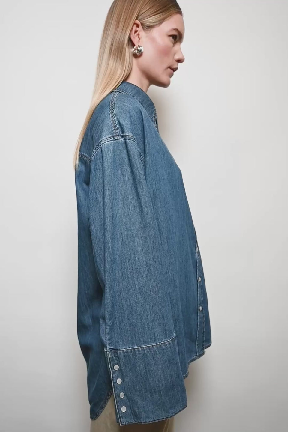 Tomorrow TRW-Jane Oversize Denim Shirt Wash Boston Shirts & Blouses 51 Denim Blue